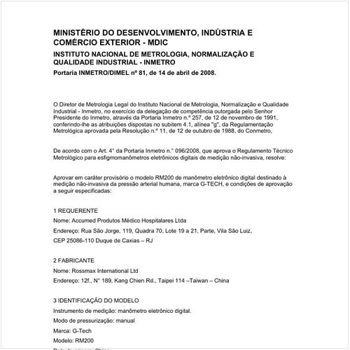 Portaria DIMEL/INMETRO 81:2008 - Situação: Revisto
