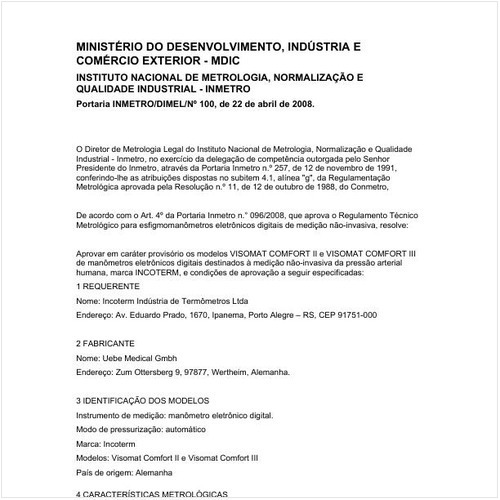 Portaria DIMEL/INMETRO 100:2008 - Situação: Revisto