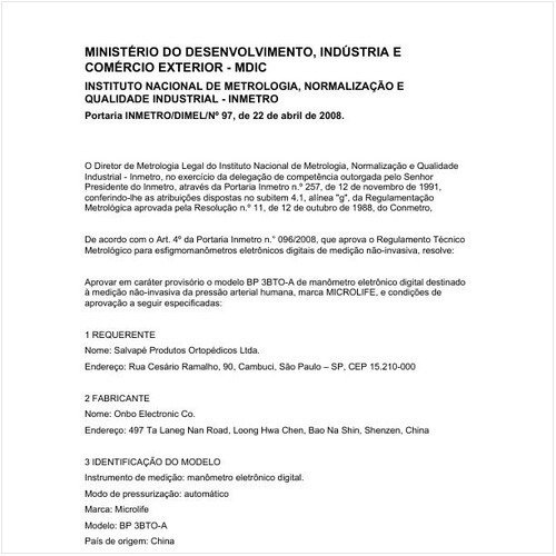 Portaria DIMEL/INMETRO 97:2008 - Situação: Revisto