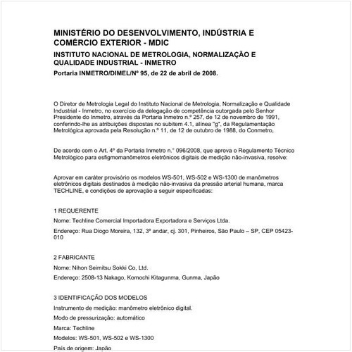 Portaria DIMEL/INMETRO 95:2008 - Situação: Revisto