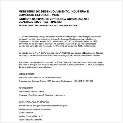 Portaria DIMEL/INMETRO 105:2008 - Situação: Revisto