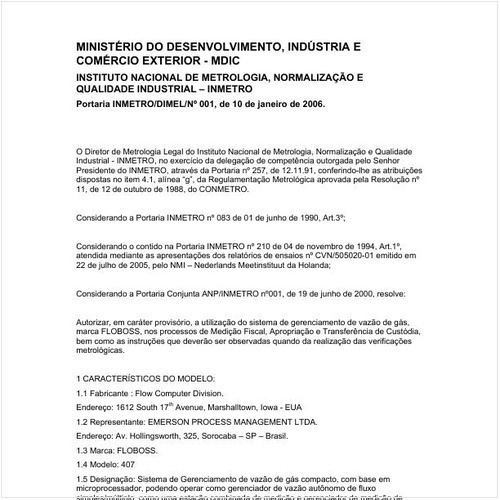 Portaria DIMEL/INMETRO 1:2006 - Situação: Revogado