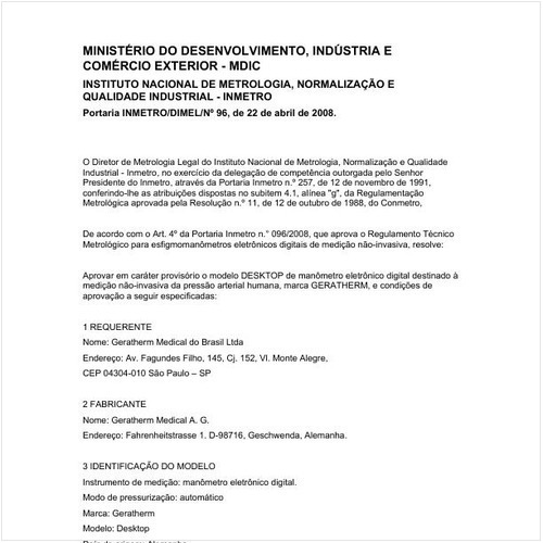 Portaria DIMEL/INMETRO 96:2008 - Situação: Revisto