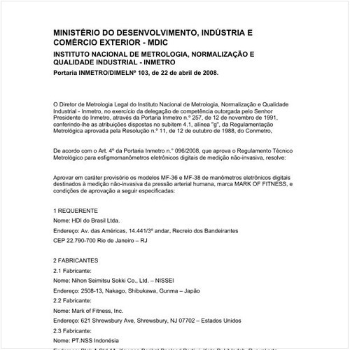 Portaria DIMEL/INMETRO 103:2008 - Situação: Revisto