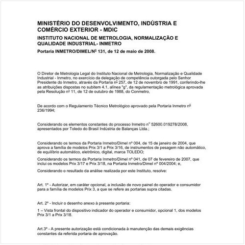 Portaria DIMEL/INMETRO 131:2008 - Situação: Revisto