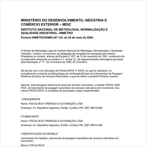 Portaria DIMEL/INMETRO 143:2008 - Situação: Revisto