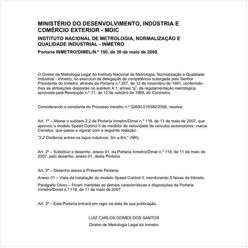 Portaria DIMEL/INMETRO 150:2008 - Situação: Em vigor
