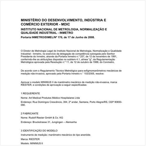 Portaria DIMEL/INMETRO 170:2008 - Situação: Em vigor