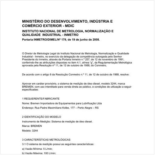 Portaria DIMEL/INMETRO 179:2008 - Situação: Revogado