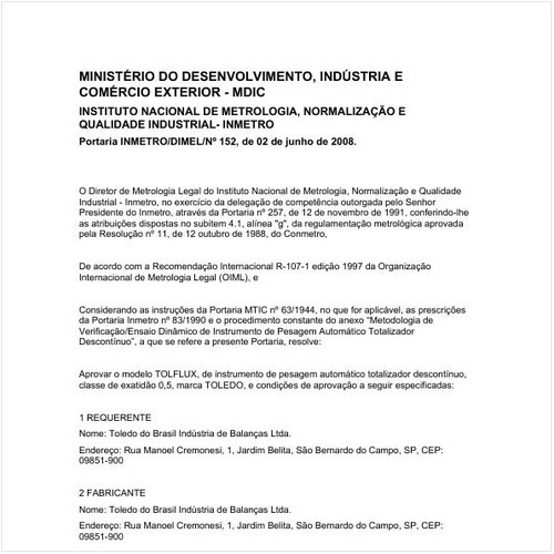 Portaria DIMEL/INMETRO 152:2008 - Situação: Revogado