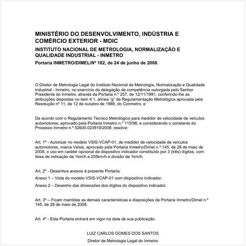 Portaria DIMEL/INMETRO 182:2008 - Situação: Revisto