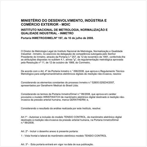 Portaria DIMEL/INMETRO 197:2008 - Situação: Em vigor