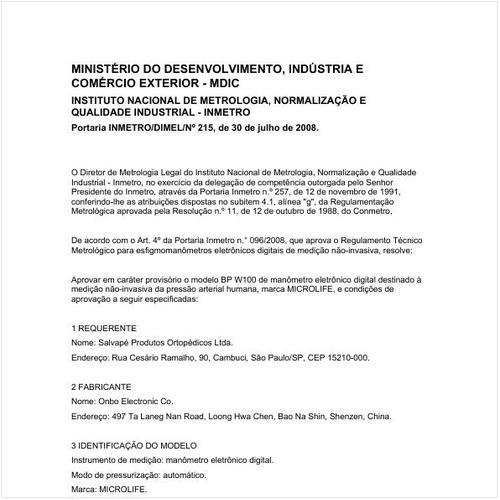 Portaria DIMEL/INMETRO 215:2008 - Situação: Revisto
