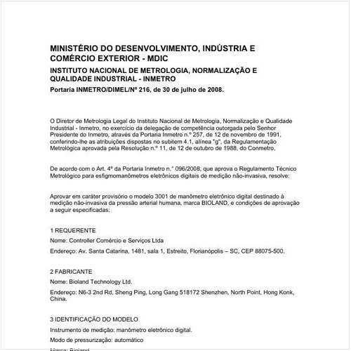 Portaria DIMEL/INMETRO 216:2008 - Situação: Revisto