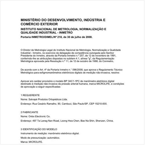 Portaria DIMEL/INMETRO 218:2008 - Situação: Revisto