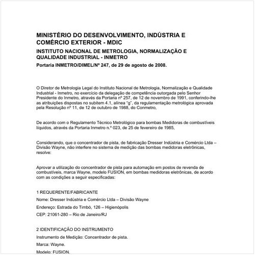 Portaria DIMEL/INMETRO 247:2008 - Situação: Revisto