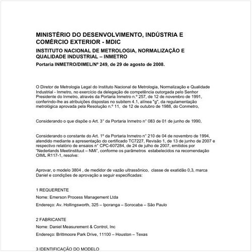 Portaria DIMEL/INMETRO 249:2008 - Situação: Revisto