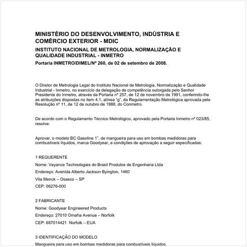Portaria DIMEL/INMETRO 260:2008 - Situação: Em vigor