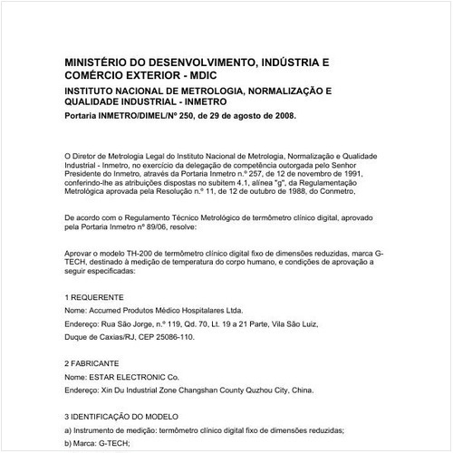 Portaria DIMEL/INMETRO 250:2008 - Situação: Em vigor