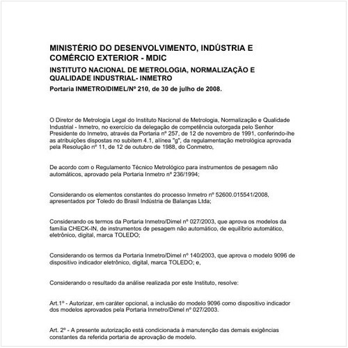 Portaria DIMEL/INMETRO 210:2008 - Situação: Em vigor