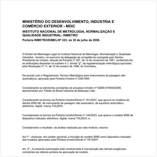Portaria DIMEL/INMETRO 223:2008 - Situação: Revisto