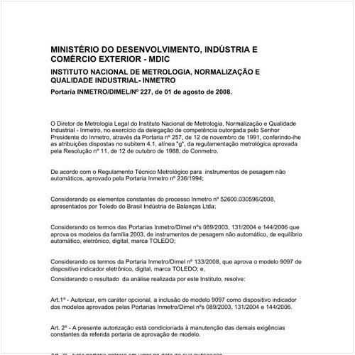Portaria DIMEL/INMETRO 227:2008 - Situação: Em vigor