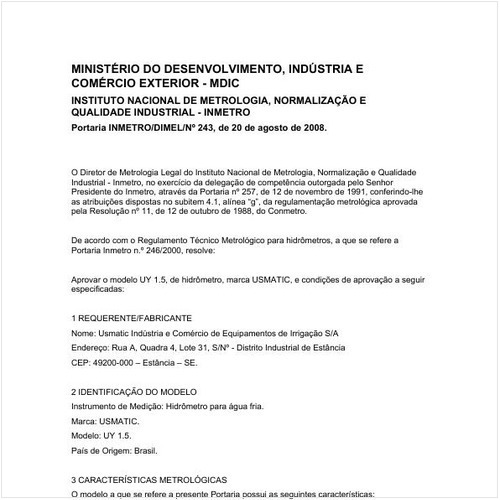 Portaria DIMEL/INMETRO 243:2008 - Situação: Revisto