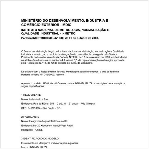 Portaria DIMEL/INMETRO 300:2008 - Situação: Em vigor
