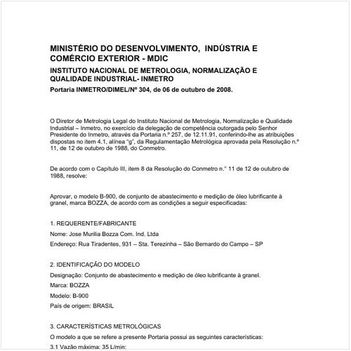 Portaria DIMEL/INMETRO 304:2008 - Situação: Revogado