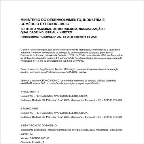 Portaria DIMEL/INMETRO 293:2008 - Situação: Revisto