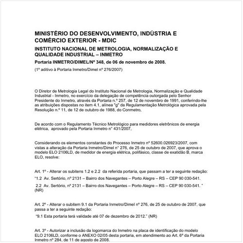 Portaria DIMEL/INMETRO 348:2008 - Situação: Revisto