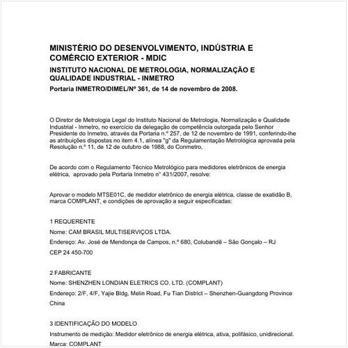 Portaria DIMEL/INMETRO 361:2008 - Situação: Revisto