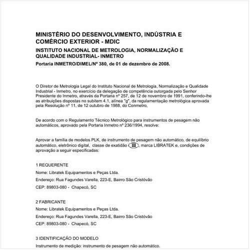 Portaria DIMEL/INMETRO 380:2008 - Situação: Em vigor