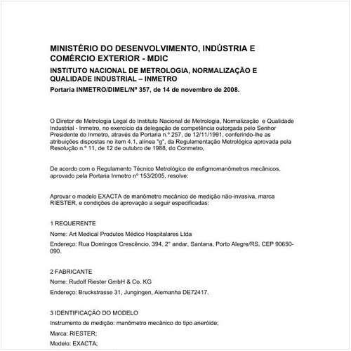 Portaria DIMEL/INMETRO 357:2008 - Situação: Revisto